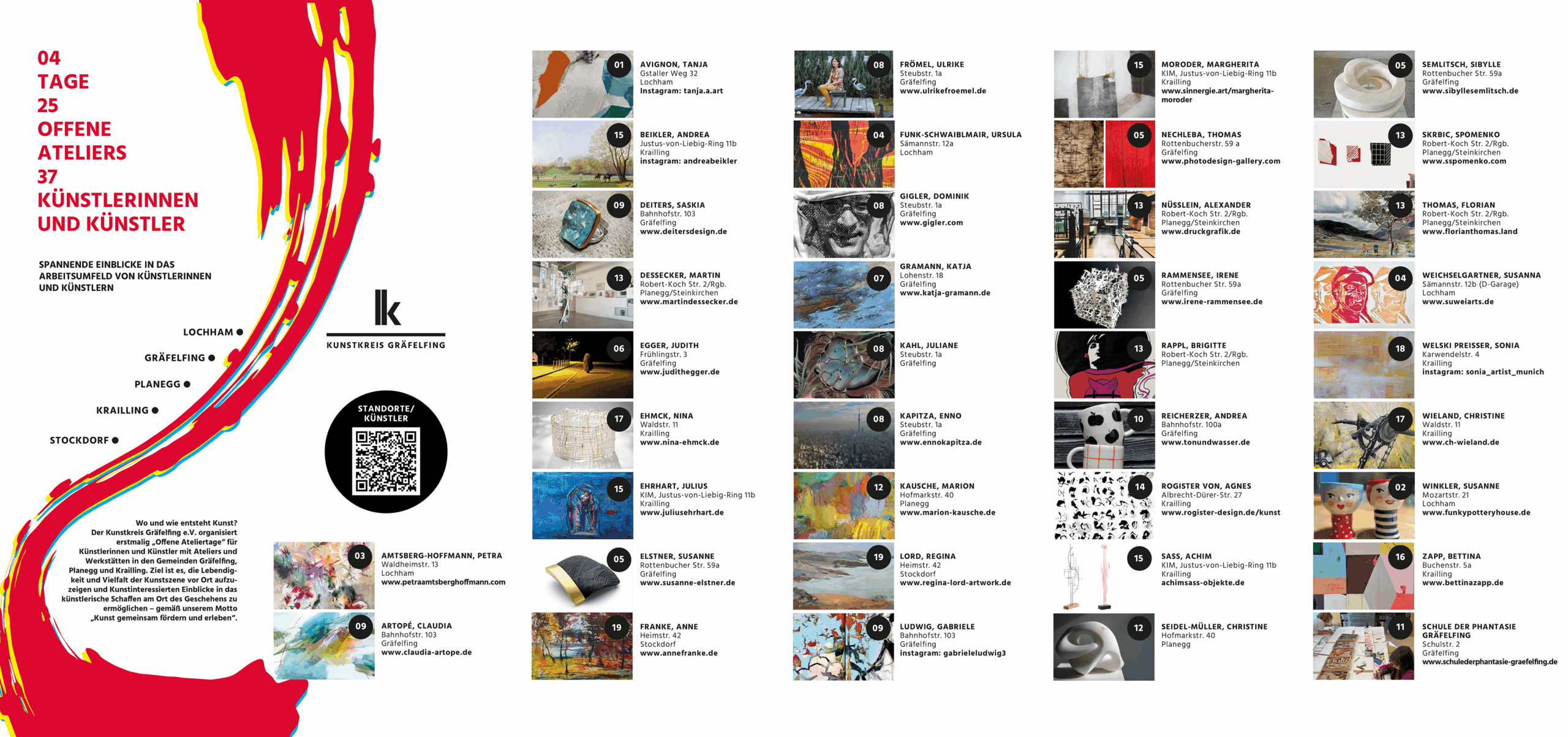 25 offene Ateliers mit 37 Künstlern